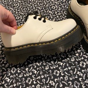 Dr Martens UK 3. White Matt finished & Lightly scuffed. Worn a few times.